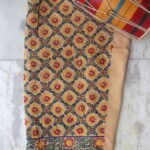 Light brown punjabi Phulkari salwar fabric