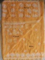 Pastel Orange Georgette Chikankari Sari - Image 4