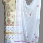 Light-yellow and White Chikankari 3pc ladies Suit