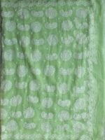 Lime-green georgette Chikankari Sari - Image 2