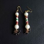 Long White Meenakari Earrings