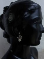 Lotus, Garnet-Pure Silver Earrings - Image 3