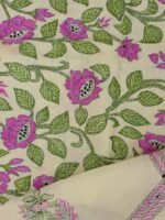 Lotus kanthawork Tassar silk Dupatta - Image 2
