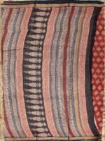 Madder-Red Block-printed Kota-doria Saree - Image 3