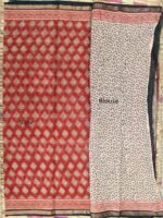 Madder-Red Block-printed Kota-doria Saree - Image 4