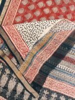 Madder-Red Block-printed Kota-doria Saree - Image 2