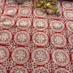 Madder-Red Block-Printed pure cotton Fabric