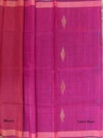 Magenta and Brown Mulberry Dupion Silk Saree - Image 5