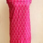 Magenta mercerized Cotton Ikat Kurta Fabric