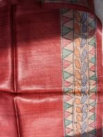 Maroon Madhubani Handpainted Tassar Dupatta - Image 3