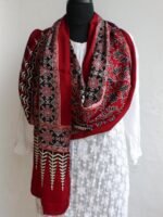 Maroon-Red Modal Silk Ajrakh stole - Image 2