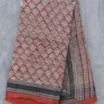 Maroon and Black kota cotton saree