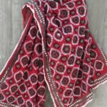 Black and white fulkari on Red georgette dupatta