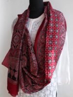 Maroon and Black Ajrakh Cotton Stole - Image 2