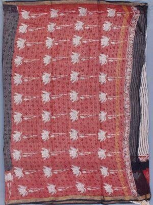 Maroon-and-off-white-Block-printed-Kota-doria-saree