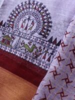 Mauve Warli-Linen Sari - Image 2