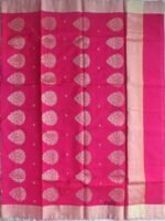 Meena Buta Fushia-Pink zari Chanderi Saree - Image 2