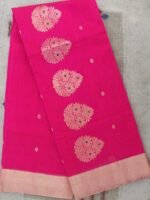 Meena Buta Fushia-Pink zari Chanderi Saree