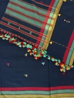 Midnight-Blue Mirrorwork cotton Bhujodi suit - Image 2