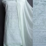 Milky-Green cotton Chikankari Dress-Material