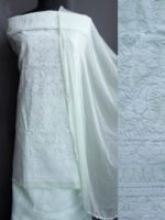 Milky-Green cotton Chikankari Dress-Material