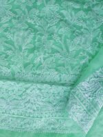 Mint-Green georgette Chikankari Kurta fabric - Image 2