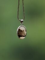 Misty Forest- Dendritic Agate Silver Pendant - Image 2