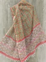 Mughal Print Green Kota-cotton Dupatta