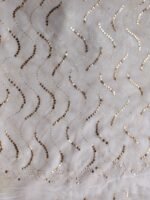 Mukaish Badla Embroidery white georgette Dupatta - Image 3