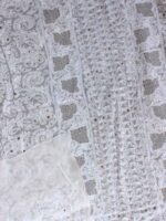 White mukaish Chikankari georgette Kurta Fabric - Image 2