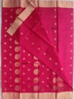 Mulberry-Magenta zari Chanderi Saree - Image 3
