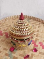 Multicolour Crystal Lace medium wooden Sindoor-box - Image 2