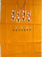 Mustard-Yellow Kanthawork cotton Kurta Fabric - Image 2
