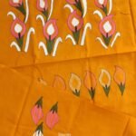 Mustard-Yellow Kanthawork cotton Kurta Fabric