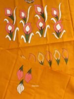 Mustard-Yellow Kanthawork cotton Kurta Fabric