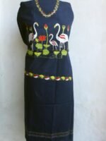 Navy-Blue Kanthawork cotton kurta Fabric - Image 2