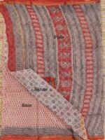 Ochre-Red Block-Printed Kota-cotton Saree - Image 2