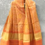 Ochre-Yellow Patan-Patola Woolen Shawl