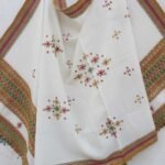 off-white mirrorwork Bhujodi woolen Shawl