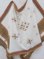 off-white mirrorwork Bhujodi woolen Shawl