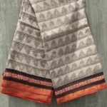 Off-White and Black Bagru Kota-cotton Saree