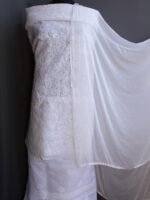 Off-white Chikankari Cotton 3pc ladies suit