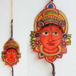 Orange Goddess face Tholu-Bommalata Wall-hanging