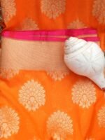 Orange Pure Katan Silk Banarasi Dupatta - Image 2