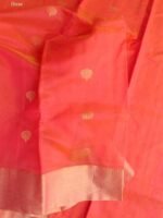 Orange pure zari Chanderi saree - Image 4