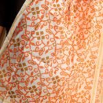 Orange and Brown Screen-printed art-chanderi Dupatta