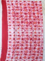 Orange, Red, White Mul-cotton Batik Sari - Image 3