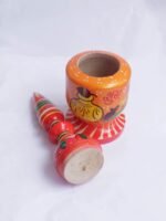 Orange base, Long, Wood Sindur Box - Image 2
