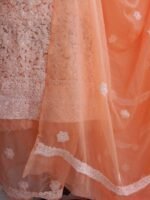 Orange georgette Chikankari 3pc Ladies suit - Image 3