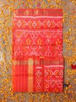 Fire-Orange pure silk Patola Dupatta